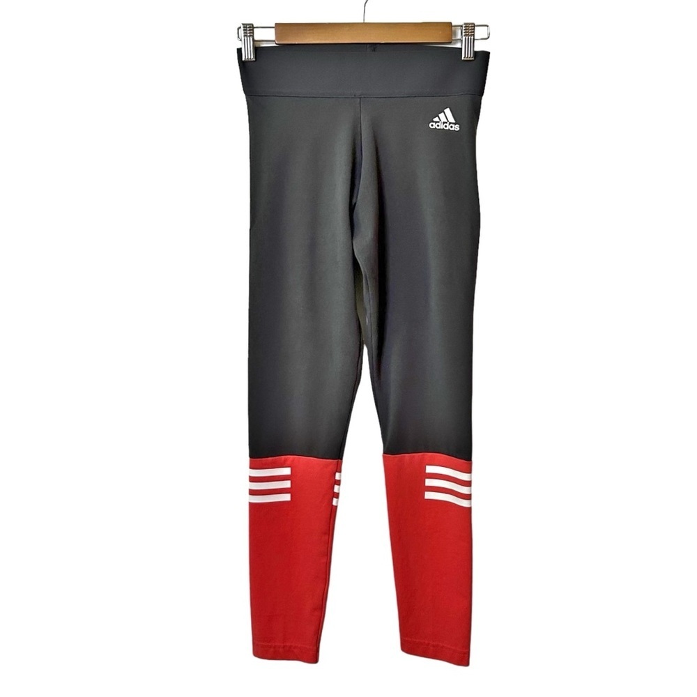Adidas Women’s Sport ID Tights Leggings Charcoal Gray Coral‎ Sport Elastic Small